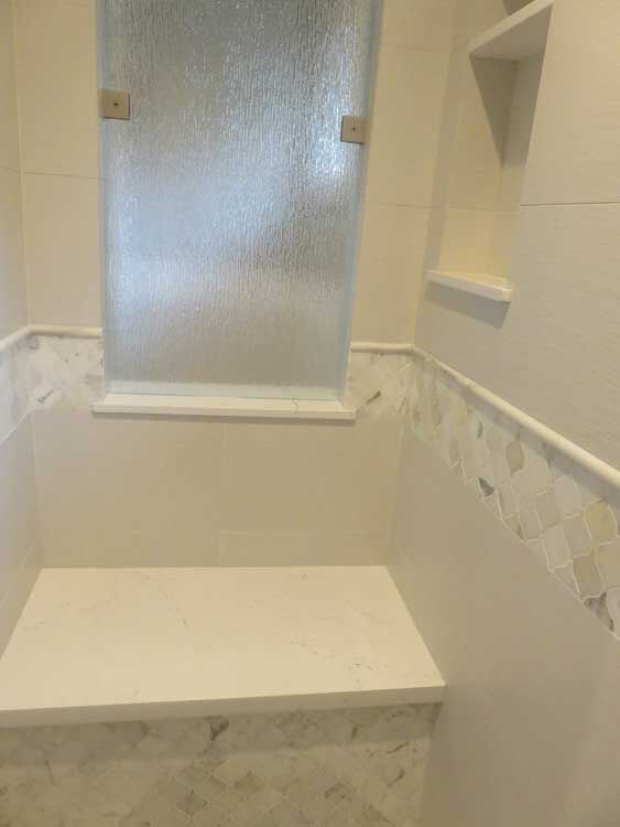 Marin County bathroom by Miconi Marble & Tile — bathroom backsplash detail (project 30)
