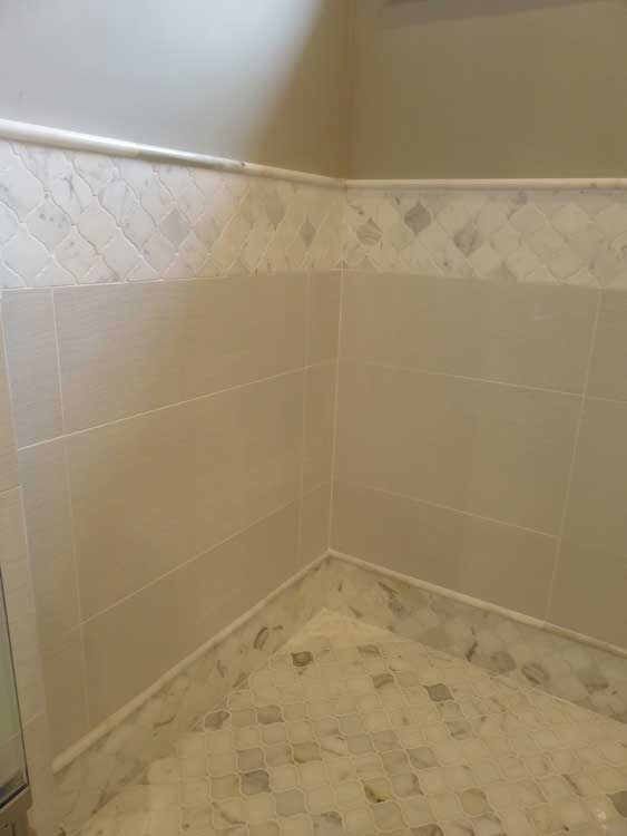 Marin County bathroom by Miconi Marble & Tile — porcelain bathroom wall tile (project 43)